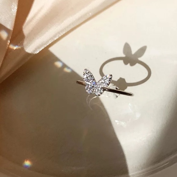 NEW 925 STERLING SILVER BUTTERFLY ADJUSTABLE RING - Picture 5 of 7